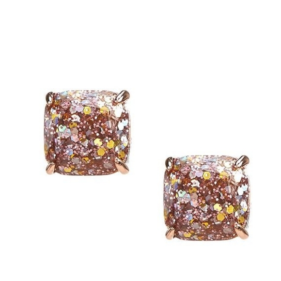 NEW Kate Spade Mini Small Square Stud Earrings in Rose Gold